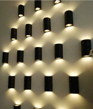 

10pcs IP65 Outdoor waterproof bollard COB Led wall light with double head, balcony garden yard light 6W, warm white, cool white