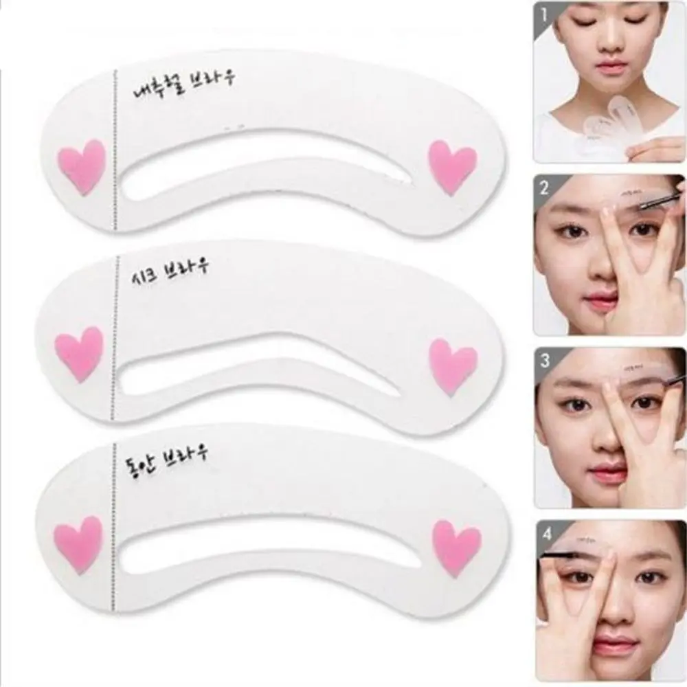

3 Style Reusable Eyebrow Drawing Card Stencil Pencil for Eyebrows Enhancer Drawing Guide Card Brow Template DIY Make Up Tools