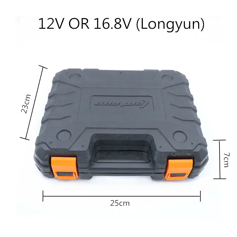 12V Мини ящик для хранения сверла 16,8 v, алюминиевая крышка, 25В электродрель 21v электрическая отвертка Пластик, сумка для переноски, чехол для электроинструмента костюм чехол