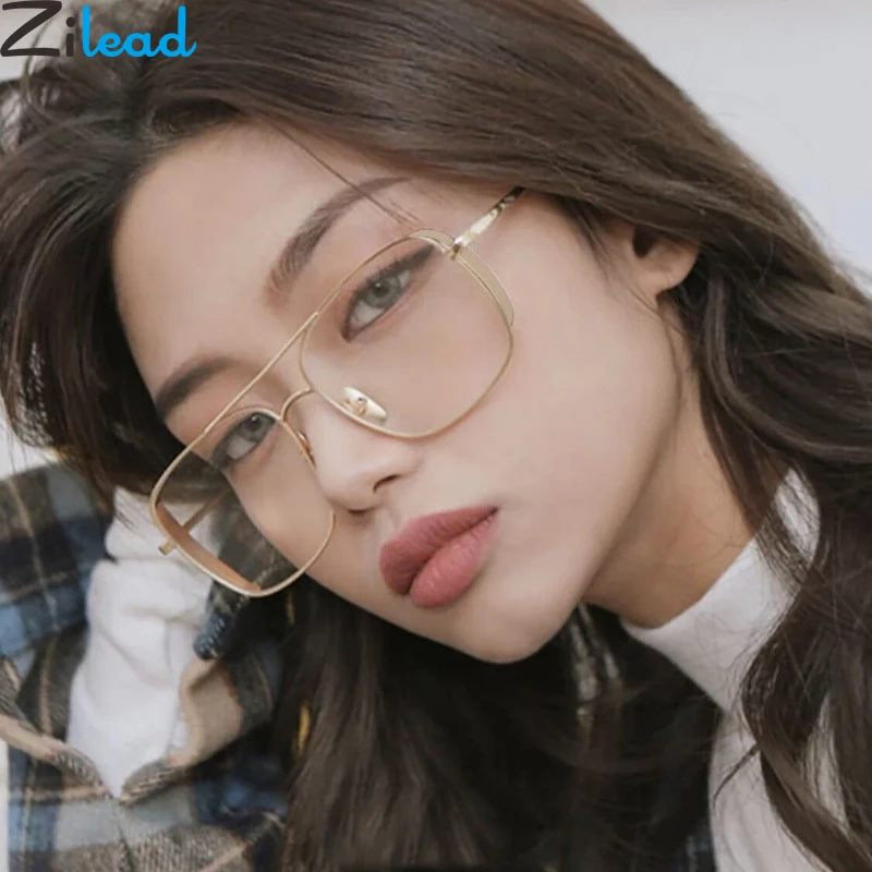 

Zilead Retro Punk Metal Oversized Glasses Frame For Men&Women Goggles Eyeglasses Optical Spectacle Unisex