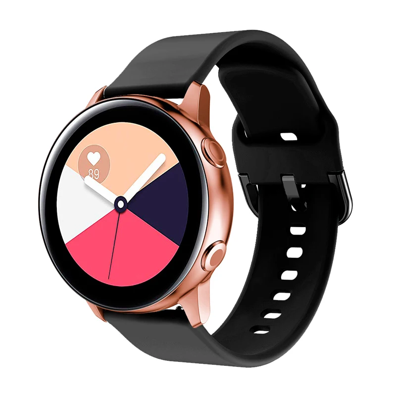 20 мм ремешок для samsung Galaxy Active 2 40 мм 44 мм S2 classic Galaxy 42 мм amazfit ремешок Bip силиконовый браслет amazfit GTR 42 мм