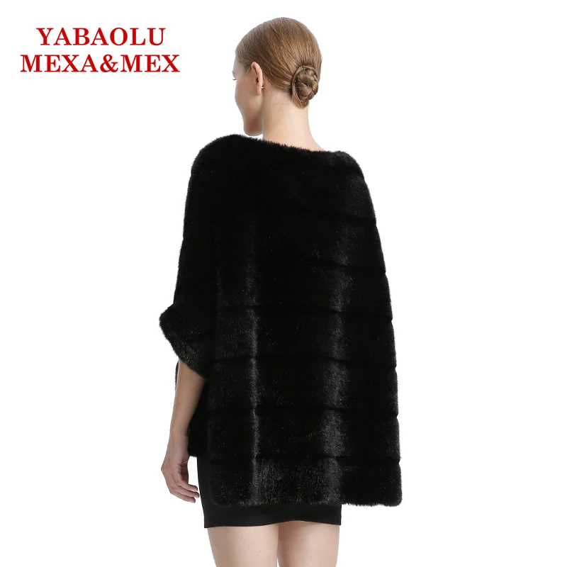 Faux Mink Fur Women Coat Autumn Winter Overcoat Black Faux Fur Coat Fashion Bat shirt Pullover Jackets Women Clothing Outerwear