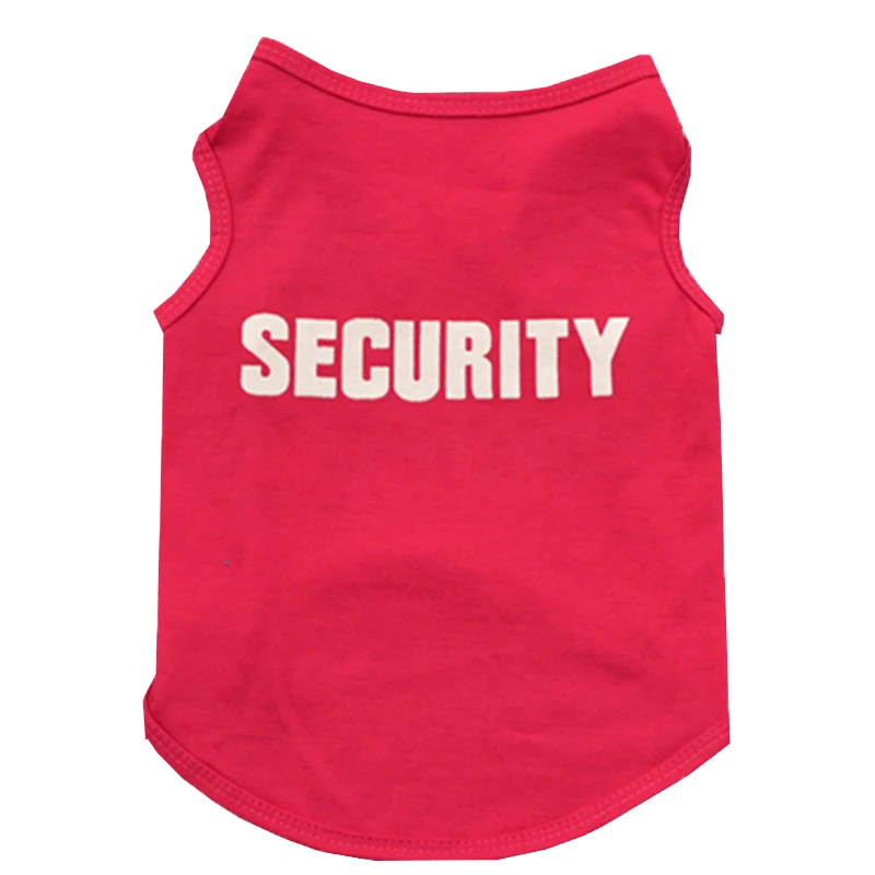 

Hot SECURITY Cotton Black Dog Vest Summer Pets Dogs Cotton Clothes Shirts Pet Apparel Hondenmand Pet Dog Clothes Dog Clothing