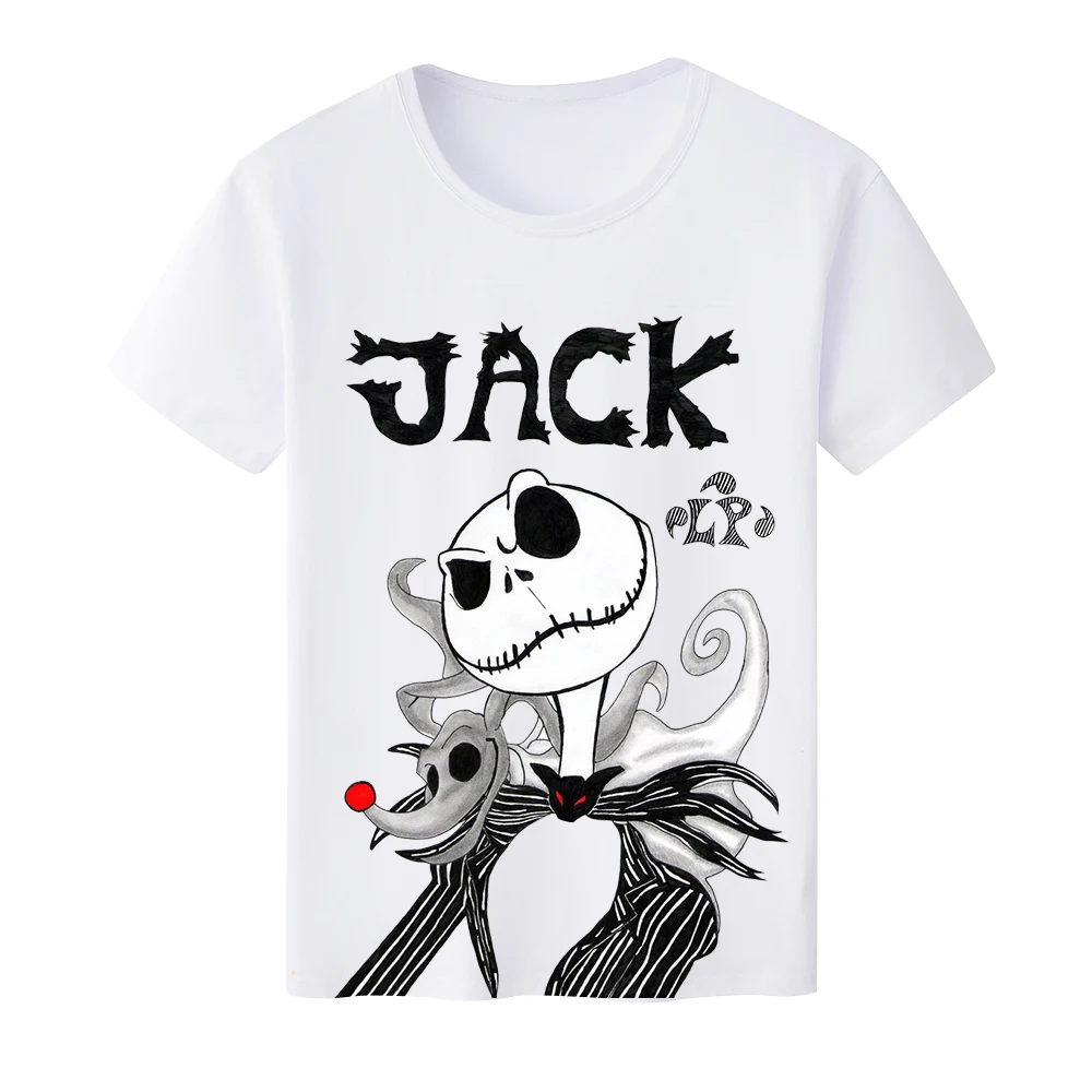 

Men Women T-shirt Printed Jack Skellington Novelty Short Tees Shirt Summer Casual Punk Tops