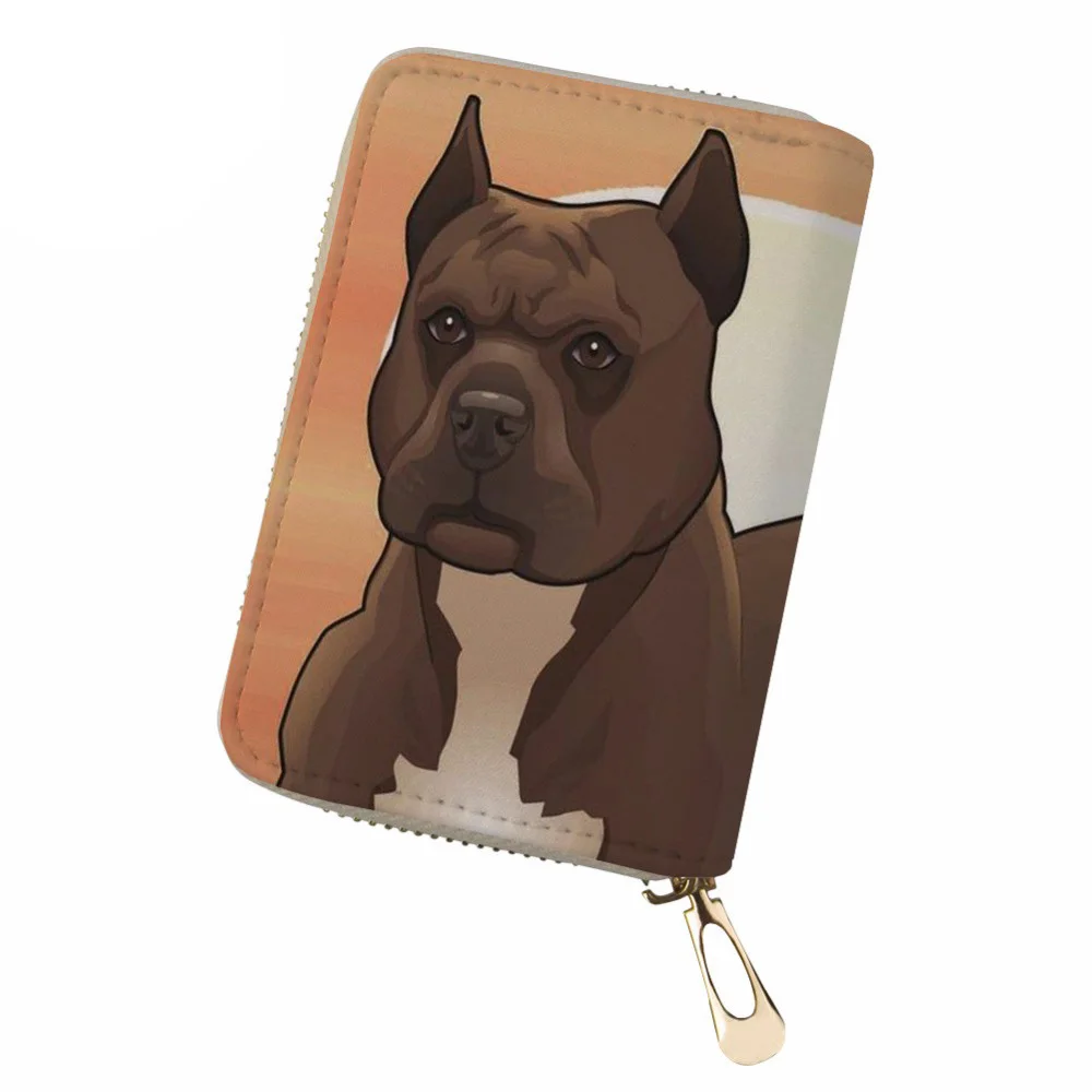 

NOISYDESIGNS PU Leather Credit Card Holder Pitbull Lover Print ID Card Holder for Ladies Women Business Card Holder Card Cases