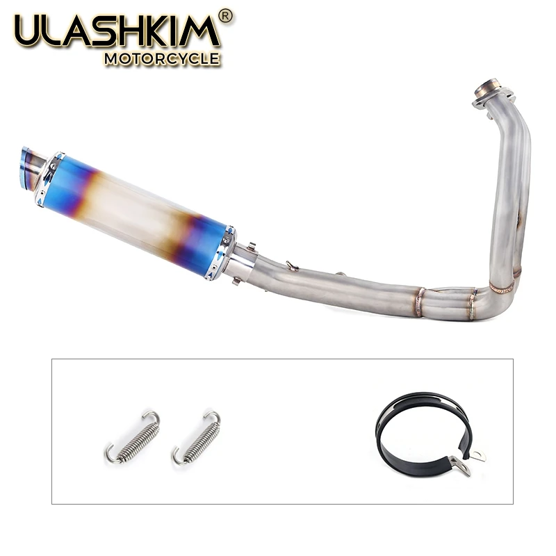 

Motorcycle Full Exhaust Muffler Middle Link Pipe Full System Slip On For kawasaki ER6N ER6F NINJA650R Ninja650 Z650 2012-2016