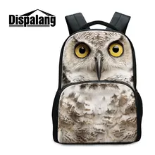 Dispalang рюкзак с животными для школьников 17 дюймов для женщин на открытом воздухе дорожные сумки Сова узор рюкзак из хлопковой ткани рюкзак Rugzak
