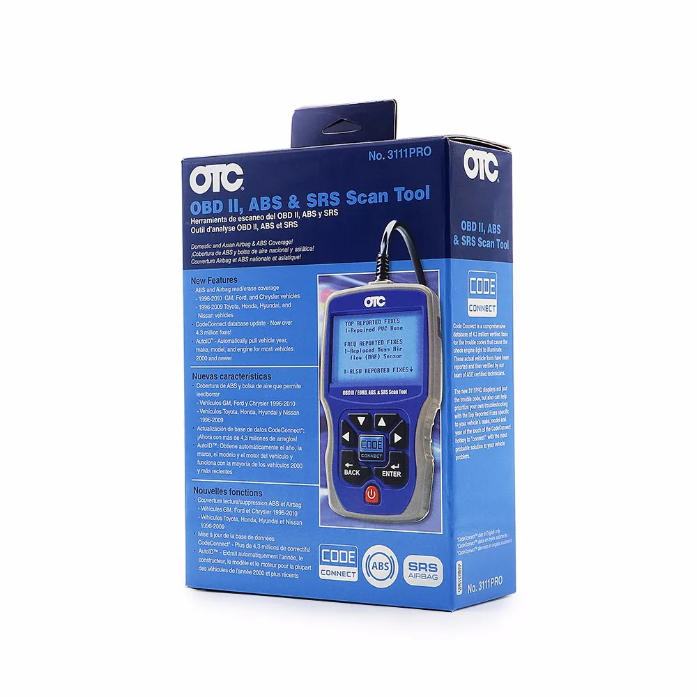 OTC 3111 PRO OBD2 сканер OBD2 считыватель кодов OBDII/CAN/ABS/Airbag SRS OTC 3111 PRO инструмент для трехъязычного сканирования OBD2 EOBD диагностический инструмент