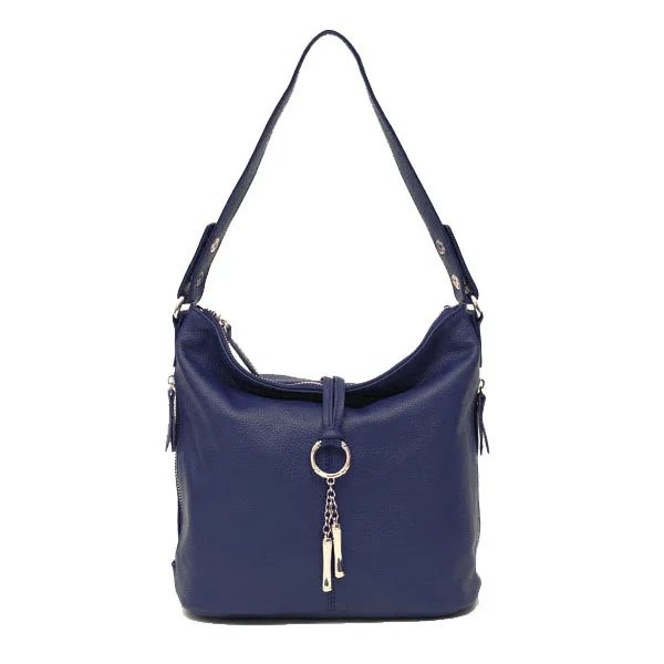 Zency Новая модная дизайнерская женская сумка через плечо с металлической кисточкой натуральная кожа женская элегантная подарочная сумка белого цвета - Цвет: Dark Blue