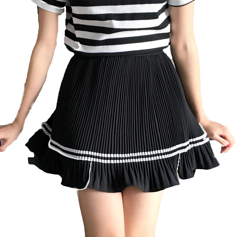 Милые Мини Полосатые консервативный стиль женские плиссированные юбки Saia Faldas Harajuku школьная форма юбка женская юбки