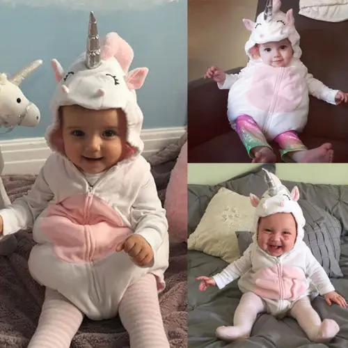 Cute 3D Unicorn Baby Costume Kids Girls Romper Jumpsuit Outfits Accessory Gift