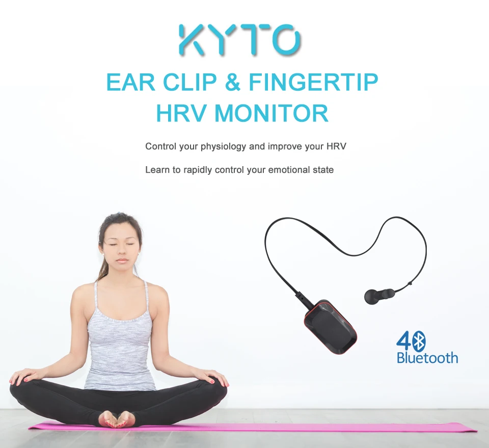 KYTO Bluetooth пульсометр HRV монитор с ушным зажимом или кончиком пальца инфракрасный датчик для мобильного телефона