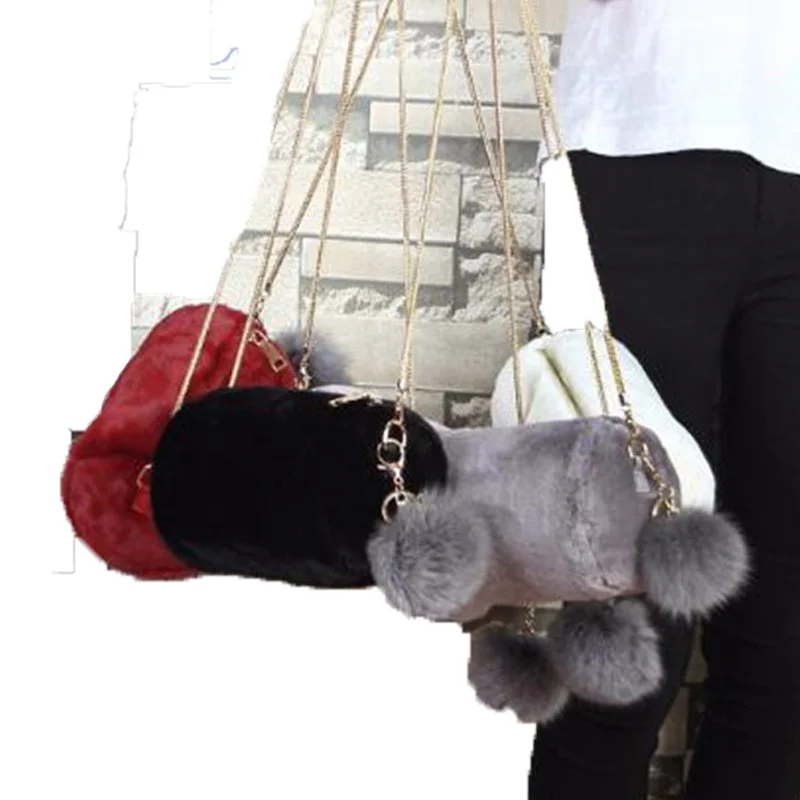 

Fashion lady fur Lady woman Bag feminina Zipper plush Shoulder Bag clutch bag Messenger Crossbody Bags for woman