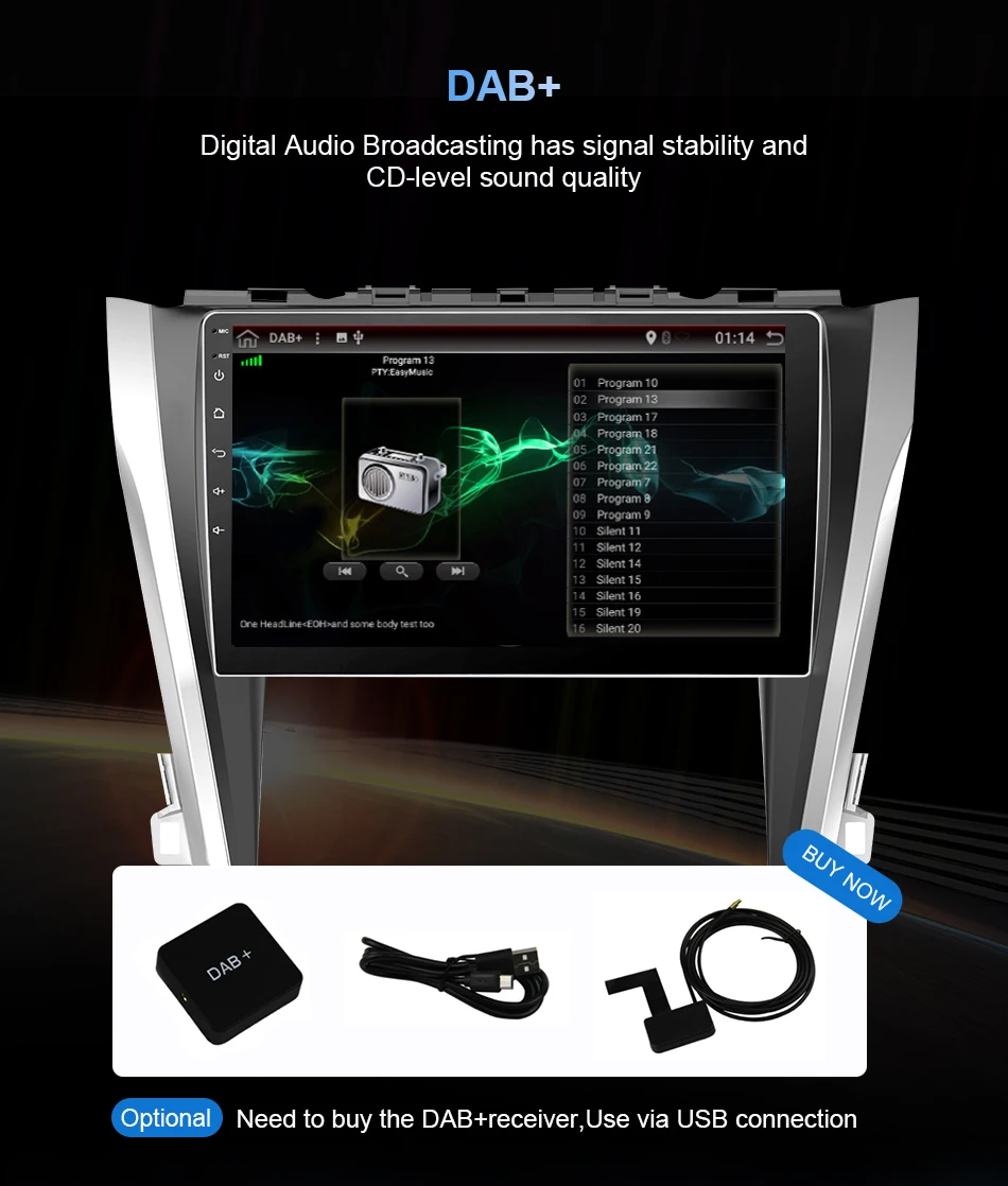 Top Eunavi android 9.0 car dvd gps multimedia player For Toyota Camry50 2012 car dvd navigation radio video audio player 4G+32G PX6 22