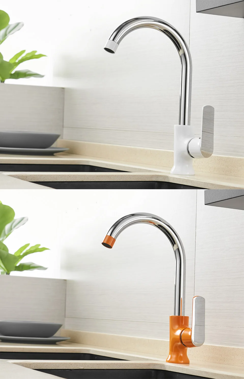 XOXO Kitchen Faucet Cold and Hot 360 Degree White Orange Green Fashion Style Water tap Rotation Torneira Cozinha Mixer 20021-1R