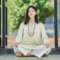 Chinese Style Zen Meditation Clothing Women's Cotton and Linen Yoga Shirt Women Autumn Female kung fu Tai Chi Clothing