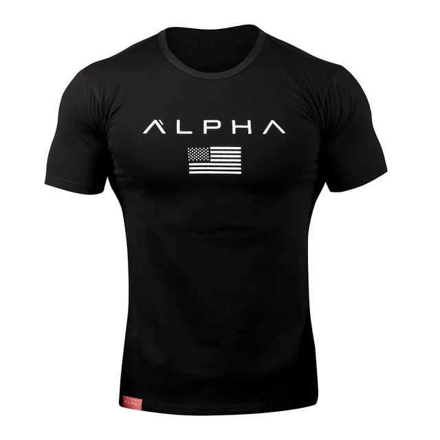 American flag Muscle Cotton Gym Shirt Sport T Shirt Men Short Sleeve ...