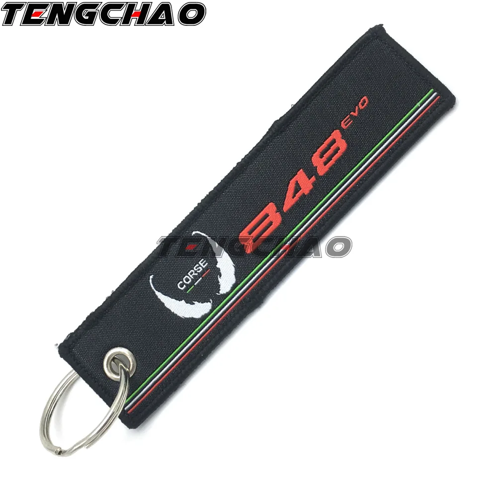 

Fashion Motorcycle Key Chain For Ducati 848 evo 848evo Woven Key Ring Tag Label Chain Black Car Keychain Motor