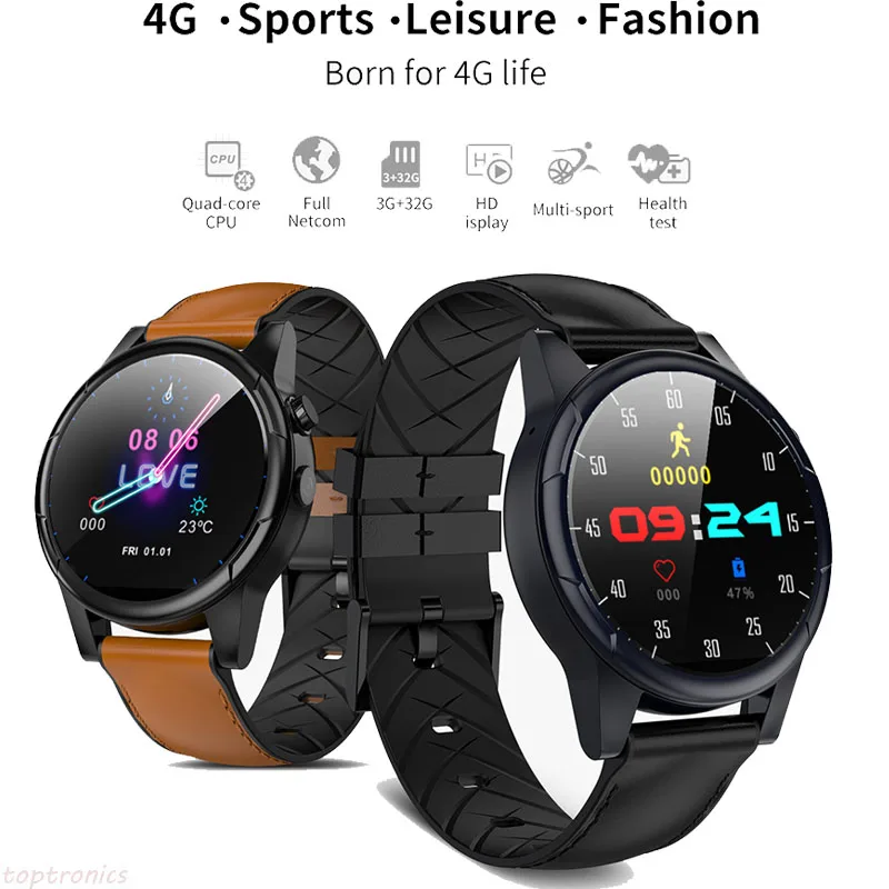 Business Gift Smart Watch Android 7.1 4g Sim WIFI 1.6 inch 2MP Camera GPS Heart Rate IP67 Waterproof smartwatch for Men Women