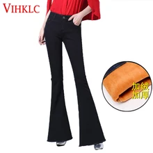 Женская одежда зима плюс толстый бархат Высокая Талия Джинсы для женщин деним Мотобрюки женские Зимние флисовые теплые Брюки h519