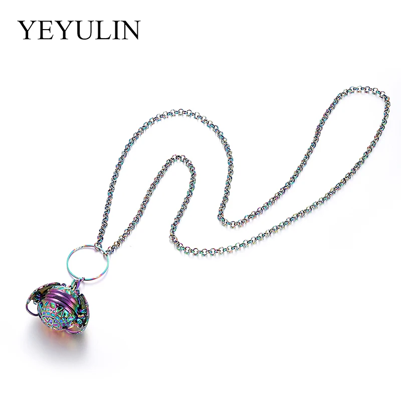 

Trendy Colorful Small Box Pendant Necklace Angel Wing Photo Life Memory Multi Layer Folding Family Photo Necklace Jewelry Gift