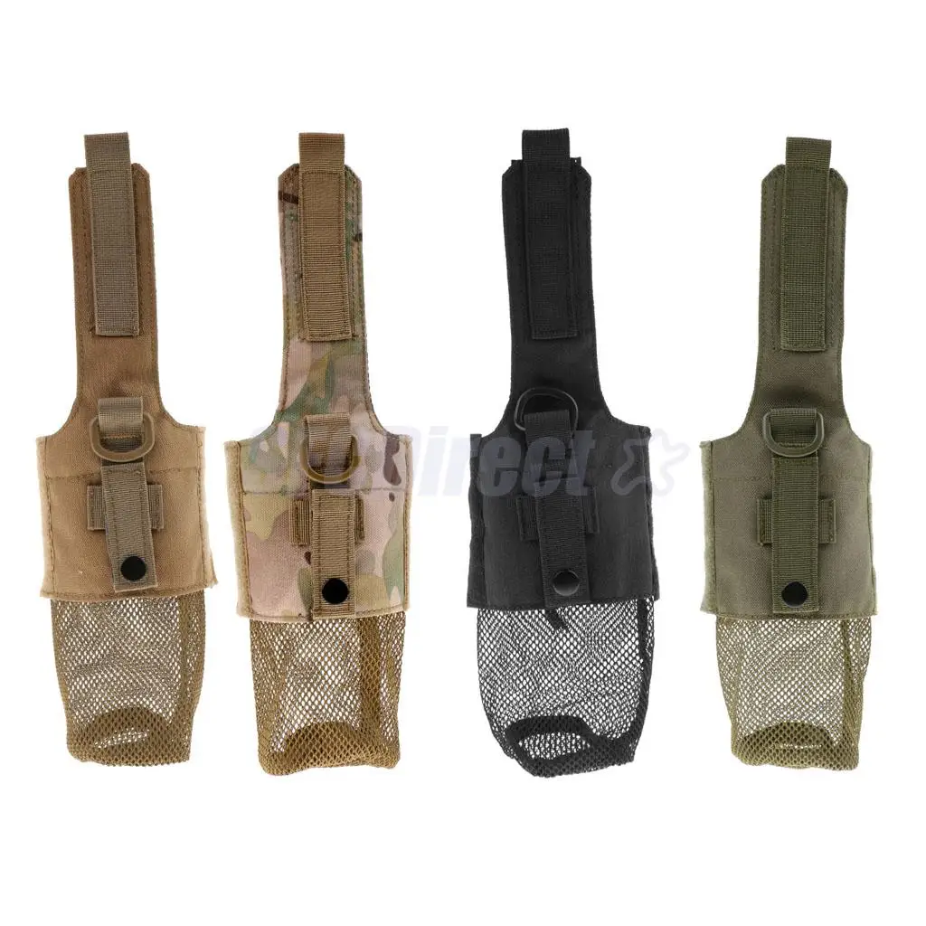 Outdoor Foldable Mesh Water Bottle Carrier Drinking Bottle Pouch Molle Bag Holder for Hunting Fishing Vest Belt