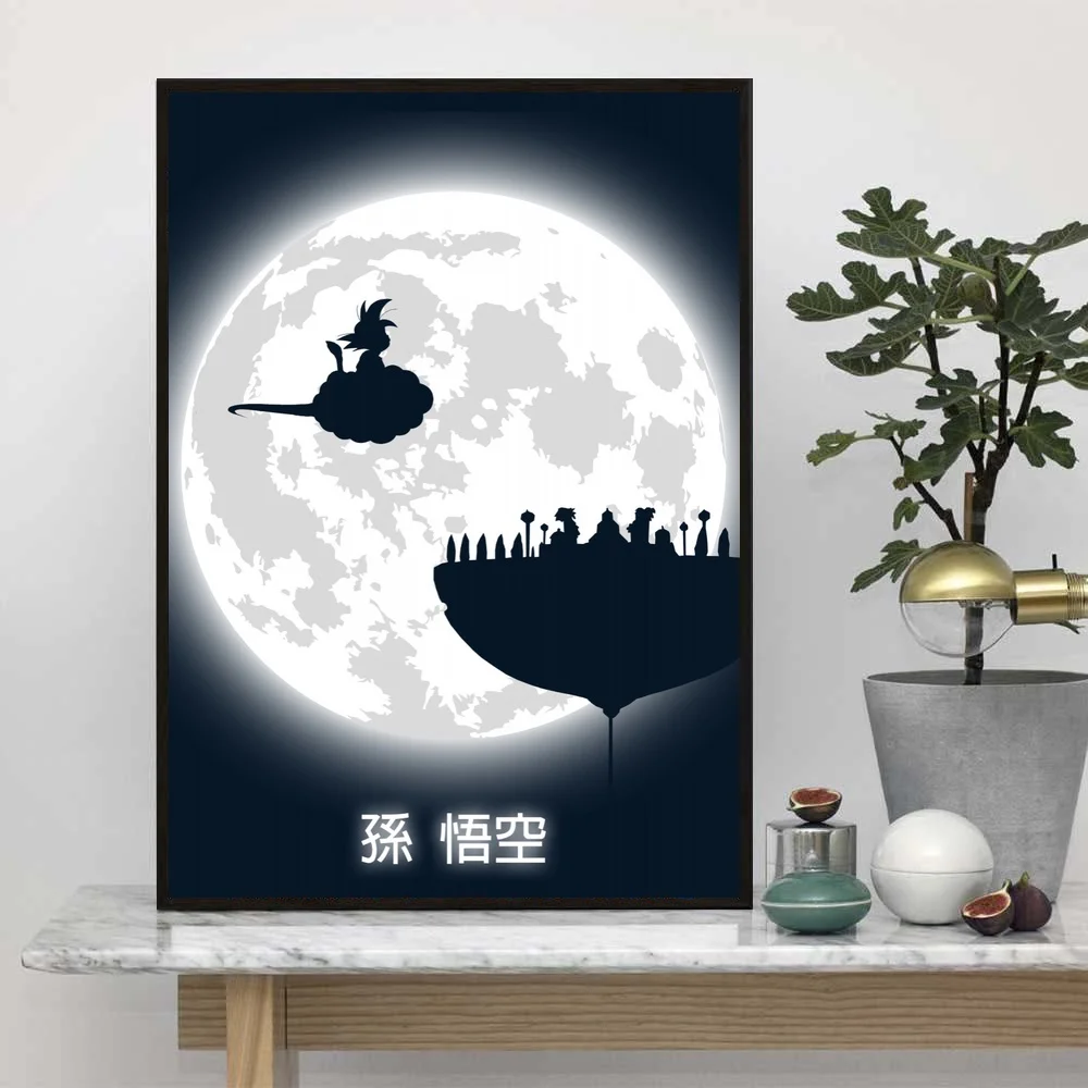 

Dragon Ball Z Look At The Full Moon Wall Art Paint Wall Decor Canvas Prints Canvas Art Poster Oil Paintings No Frame