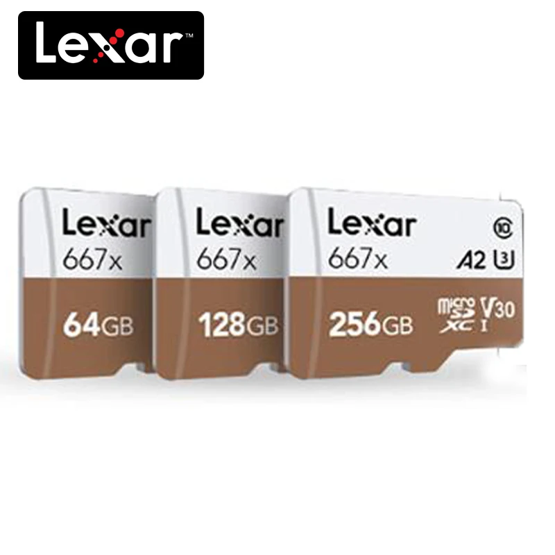 Lexar 667x Micro SD карта 64 Гб класс 10 128 ГБ micro SDXC 256 ГБ tf карта памяти UHS-I для дрона спортивная видеокамера/БПЛА