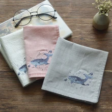 Океан вышивка цветок красивая женщина вышитый носовой платок восстановление древних способов немного свежий студентов