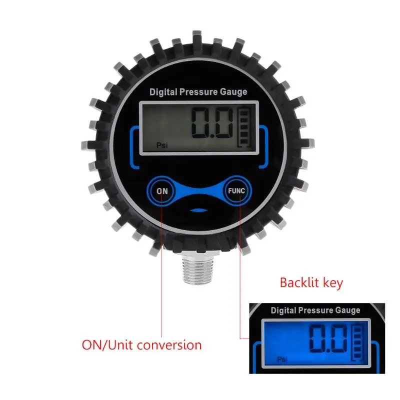 0-200 PSI цифровой датчик давления в шинах автомобильный измеритель давления воздуха PSI Тестер давления в шинах 1/8 NPT