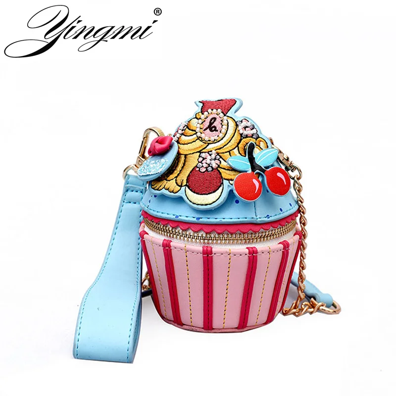 YINGMI Summer small clutch bag female 2018 new ice cream bucket bag version of the tide wild personality mini diagonal chain bag