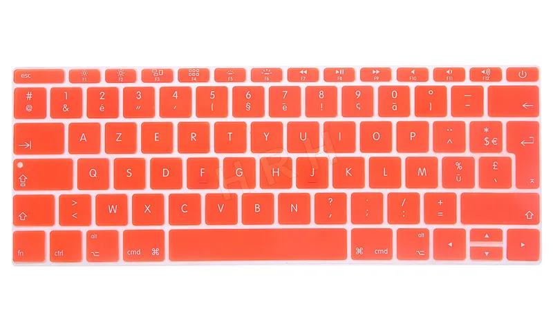 HRH AZERTY французский Великобритании силиконовый чехол кожи для MacBook New Pro 1" A1708(версия, без Touch Bar) 12" A1534 retina - Цвет: Orange