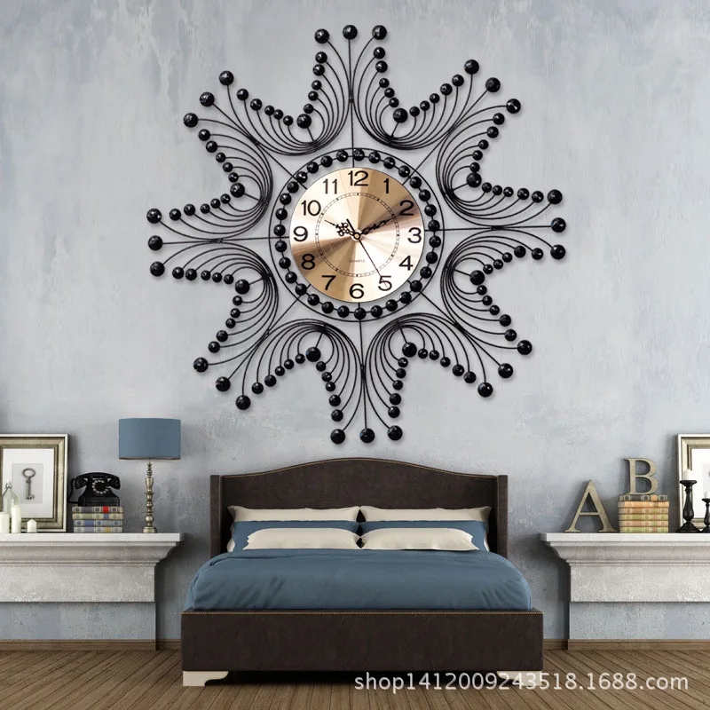 

Big Creative Wall Clock Modern Design Digital Wall Clock Silent Home Decorate Wrought Iron Wall Clock Living Room New Mute 4C309