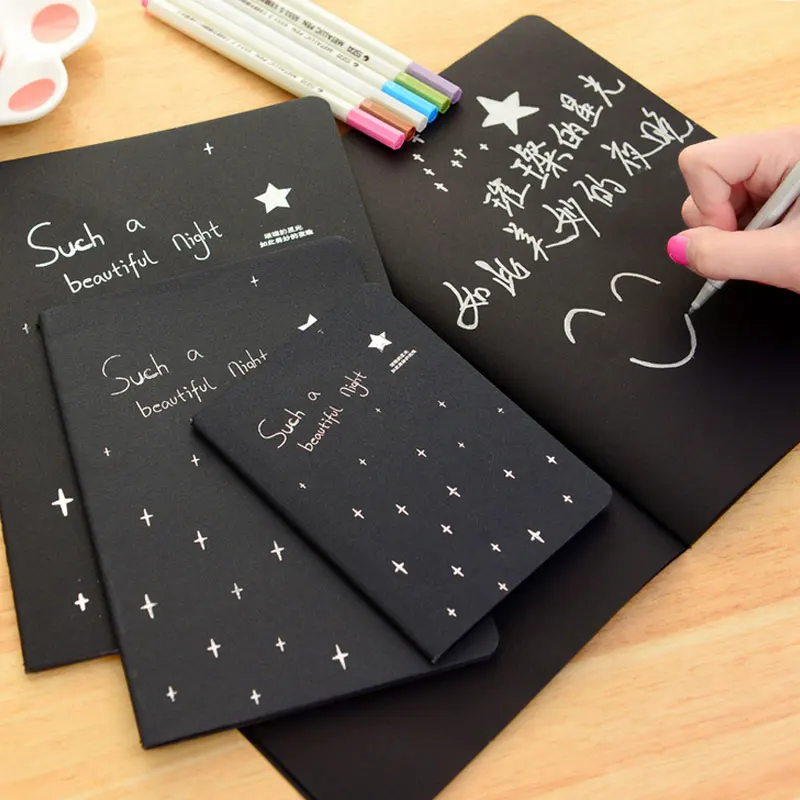 

1 pcs Black scrapbook paper inside page diary book album DIY graffiti black sketch sketch drawing notebook