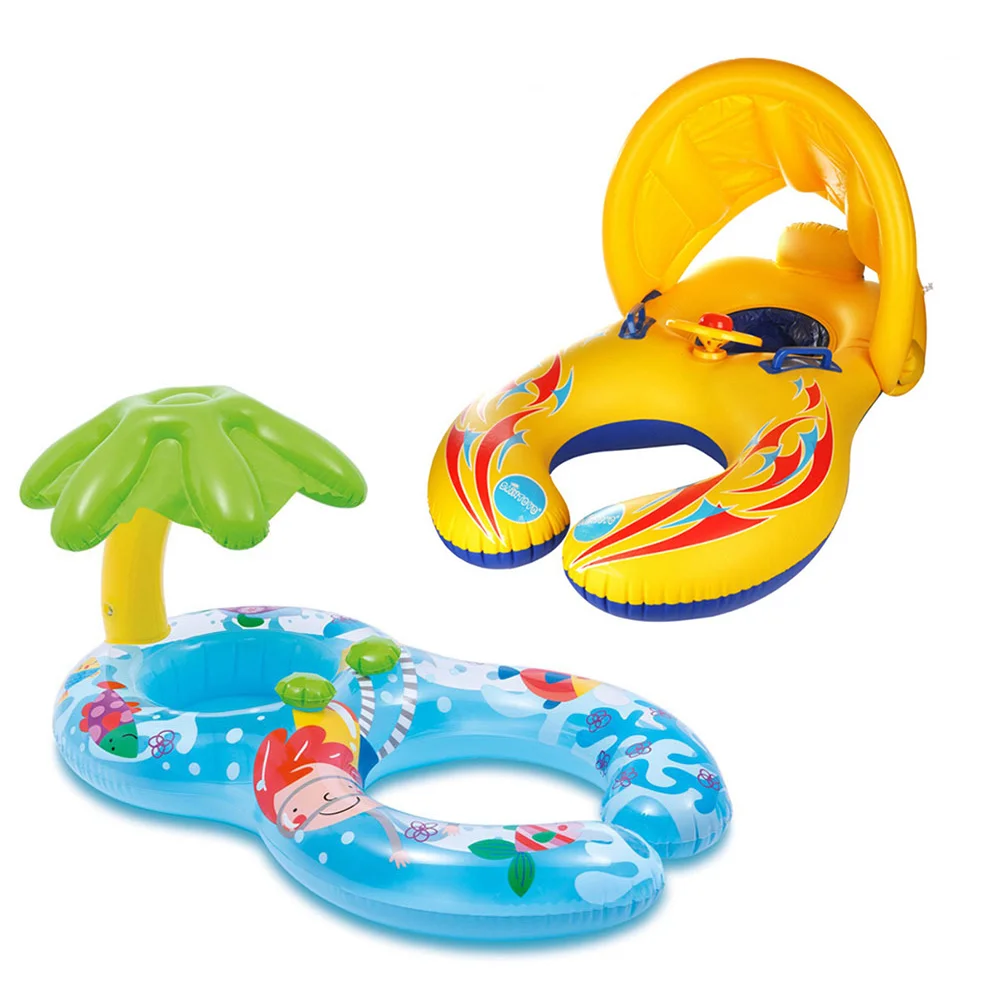 Boia de Natação Inflável para Mãe e Criança Flutuante para Bebês Infláveis para Piscina Infantil Anel Círculo Rodas Dupla