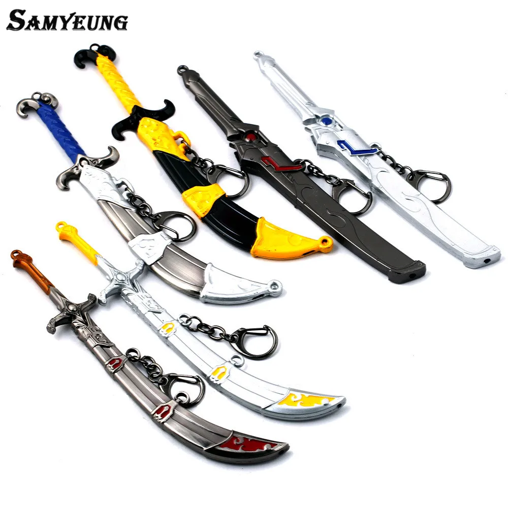 

Samyeung Man Jewelry Big Sword Anime KeyChains for Best Friends Csgo Key Chain Love Key Holder Keyring Keyring Porte Clef 11cm