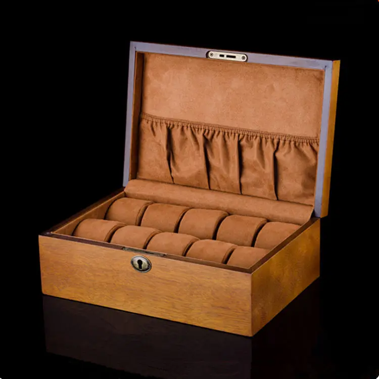 10 Slots Wood Watch Case Storage Box Luxury Solid Wood Watch Box Organizer Display Holder For Men Gift Boxes