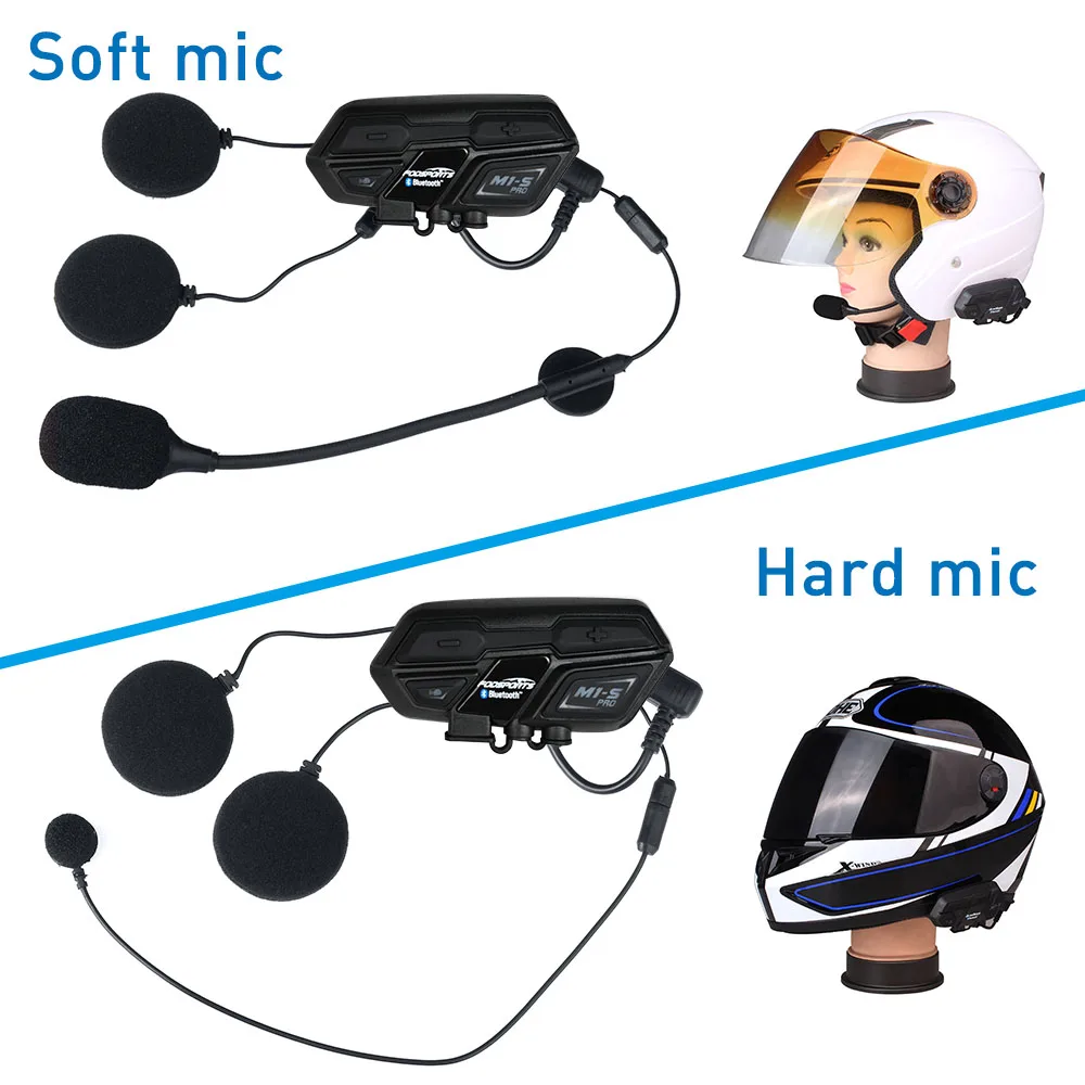 3 шт. Fodsports M1-S pro мотоциклетная гарнитура шлем 8 Rider 2000 м группа Talk 850 мАч Мото Bluetooth Водонепроницаемый шлем домофон