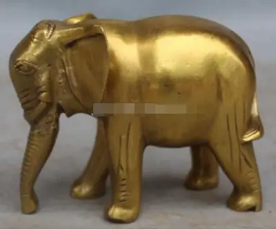 4&quot Chinese Feng Shui Bronze Brass Carving Auspicious Animal Elephant Statue | Дом и сад