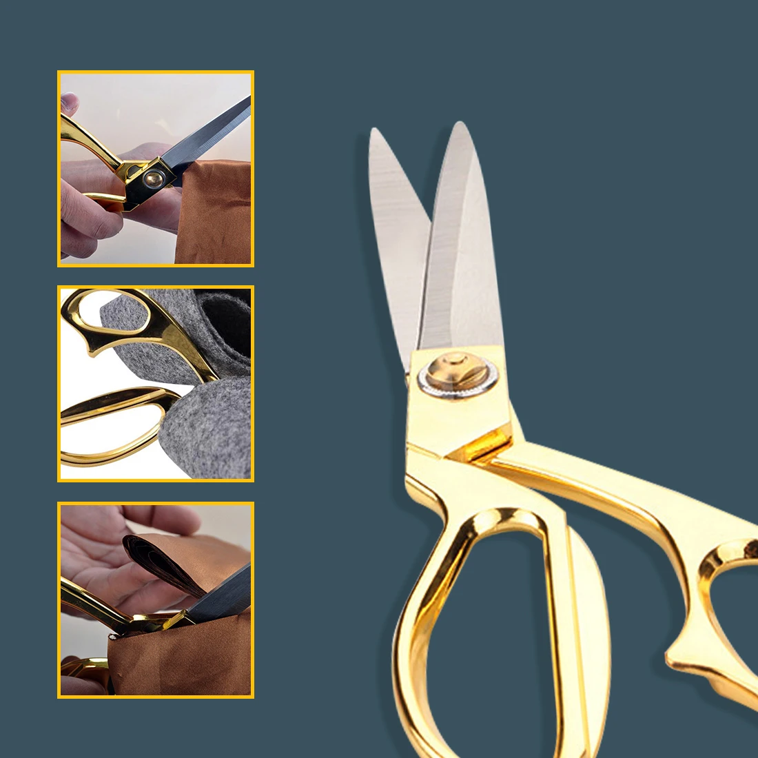Золотые Швейные срезы портновские ножницы для шитья ножниц из кожи инструмент обивки ткани текстильные ножницы для джинсовой ткани высокого качества