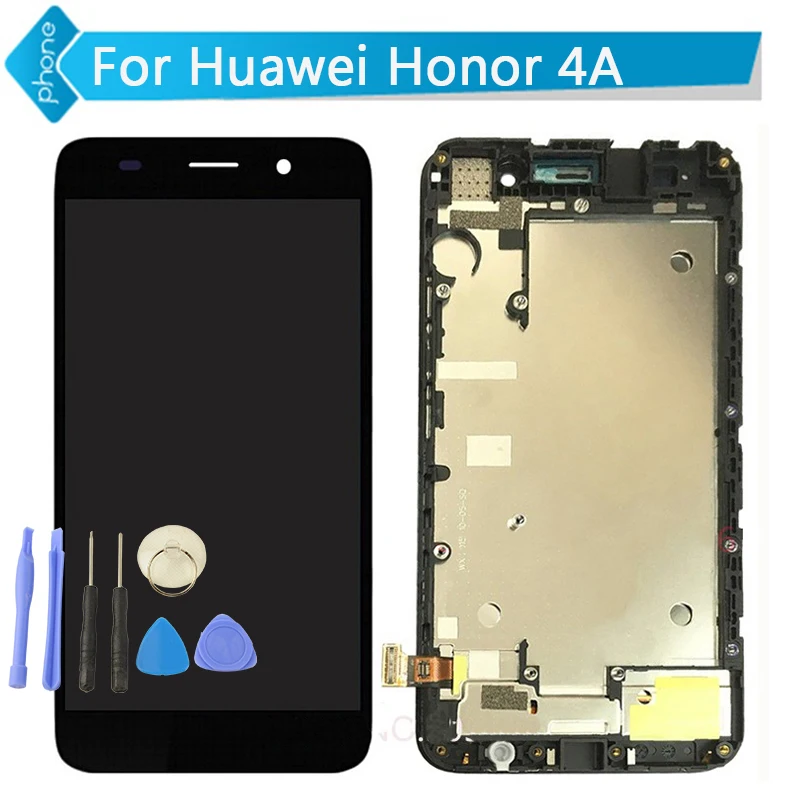 

For Huawei Honor 4A 5.0 lcd display touch screen digitizer with frame Assembly black white + tools
