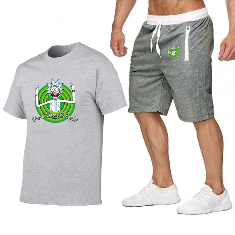 

Cool Rick Morty Marvel Men T Shirt+Shorts Casual Tracksuit short sleeves t-shirt Fashion Print Cotton tshirt funny tops tees