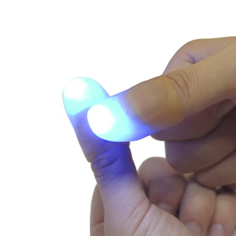 2pcs Magic Light Up Glow Thumbs Tips Fingers Trick Appearing Light Close Up Toy 3