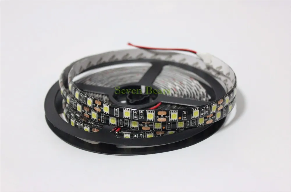 IP20/65/67 Белый/Черный PCB DC12V светодиодные ленты 5050 SMD 5 м 300led 60led/м белый/теплый белый/RGB гибкая светодиодная лента из водонепроницаемого материала