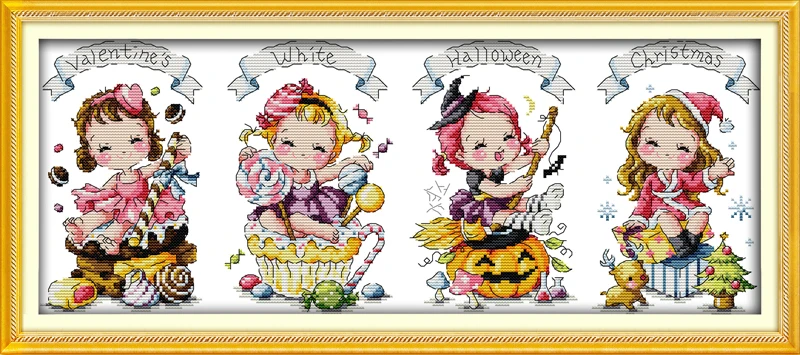 

The special festival counted printed on fabric DMC 14CT 11CT Cross Stitch kitsembroidery needlework Sets Home Decor