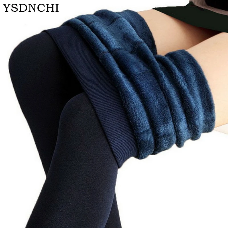 ضئيلة Jeggins 2018 جديد زائد الكشمير السراويل المرأة عارضة شتاء دافئ فو المخملية محبوك سميكة سوبر مرونة اللياقة البدنية طماق
