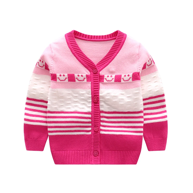 Повседневный Детский свитер для мальчиков и девочек с v-образным вырезом и длинными рукавами; свитер для младенцев; Хлопковый вязаный кардиган в полоску; весенне-осенний кардиган
