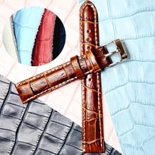 16 мм Тонкий элегантный коричневый стежка белый все Пояса из натуральной кожи дамы Для Женщин Смотреть Band Бретели для нижнего белья wb1036a16gb