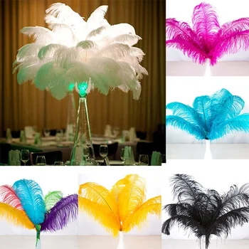 

Wholasale White Ostrich Feathers 18-20 Inch for Craft Wedding Party Supplies Carnival Dancer Decoration Plumages 5 Pcs/Lot