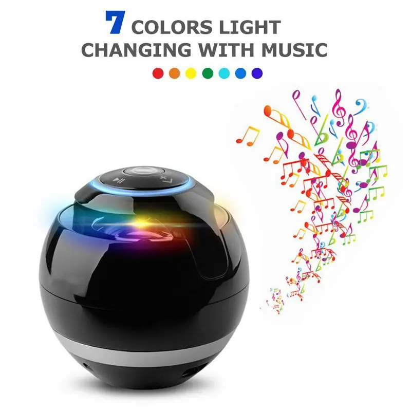 

AHHROOU Bluetooth Speaker Mini Portable Wireless Speaker Soundbar Bass Boombox Sound box with Mic TF Card FM Radio LED Light